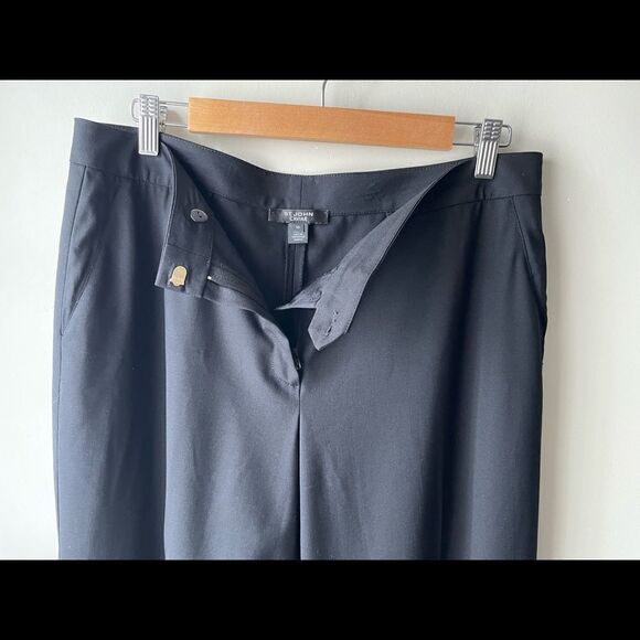 𝅺st John Caviar black wide leg wool pants size 10 - Picture 5 of 12